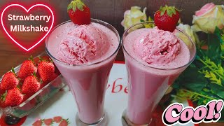 Summer Special STRAWBERRY MILKSHAKE  Fresh Strawberry Milkshake  Strawberry Icecream Milkshake [upl. by Alohs162]