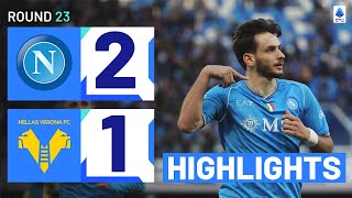 NAPOLIVERONA 21  HIGHLIGHTS  Kvaratskhelia completes dramatic comeback  Serie A 202324 [upl. by Eniamret]