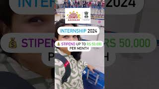 Aadhaar internship UIDAI job job for freshers  government job earn money for graduates [upl. by Nirrep]