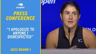 Bianca Andreescu Press Conference  2022 US Open Round 1 [upl. by Yznyl]