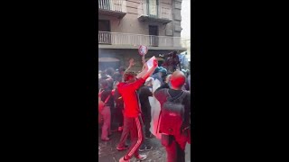 Manifestazione antiNato e pro Palestina a Napoli scontri tra manifestanti e polizia in via Toledo [upl. by Xonk897]