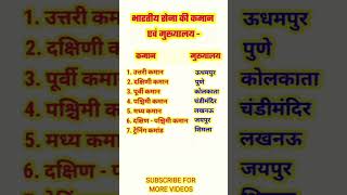 भारतीय सेना की कमान एवं मुख्यालय allexam gk shortvideo viralvideo ytshorts [upl. by Dlared804]