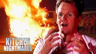 Gordon Sets Fire to the Restaurant  Kitchen Nightmares [upl. by Kirred]