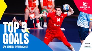 TOP 5 GOALS  Day 6  Highlights  Mens EHF EURO 2024 [upl. by Maharg]