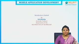 LEC02 Mobile Application Development I Android SDK by Dr N Shirisha [upl. by Nevada512]