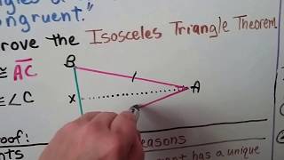 Geometry 49a Isosceles Triangle Theorem amp its Converse [upl. by Larrabee]