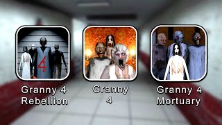 Granny 4 Vs Granny 4 The Rebellion Vs Granny 4 Mortuary Madness Full Gameplay [upl. by Heathcote]