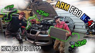 BMW 335i N54 gets ARM 75quot Intercooler amp Upgraded Turbo Outlets Full Install amp Review [upl. by Naihtsirc584]