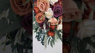 Rinlong 137 Terracotta Cascading Bridal Bouquet Wedding Flowers bridalbouquet [upl. by Kahl127]