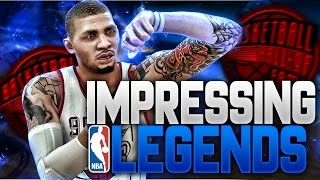 NBA 2K17 MyCARRER LVP  Impressing NBA Legends STANDING CONTACT DUNK [upl. by Stock]