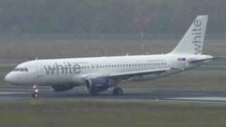 White Airways for Evelop Airlines Airbus A320214 CSTRO landing amp taxiing Berlin Tegel Airport [upl. by Ahsiekin]