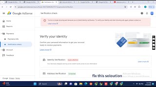 identity failed soloutin of google adsensegoogle adsense identity failed issueadsense close pay [upl. by Htabmas621]