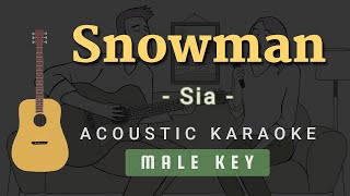 Snowman – Sia Acoustic Karaoke  Male Key [upl. by Kilian988]