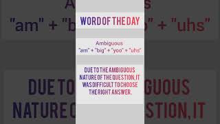 Word of the DayAMBIGUOUS Meaning amp Sentences [upl. by Abagail]