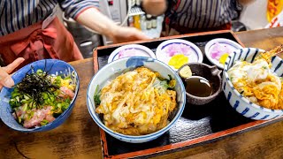 カツ丼！天ぷら！驚異的な人気を誇る関西のうどん蕎麦屋４選丨Japanese Street Food [upl. by Keyte]