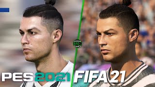 FIFA 21 vs PES 2021  Juventus Player Faces Comparison [upl. by Minabe]