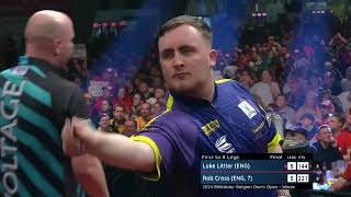 LUKE LITTLER HITS A NINEDARTER IN A EURO TOUR FINAL [upl. by Tammy386]