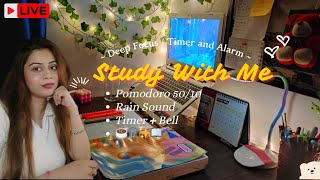 LIVE  10 Hrs 📚Study With Me  Pomodoro Timer 5010 amp Rain Sound  CA CMA CS NEET UPSC JEE [upl. by Feldt884]