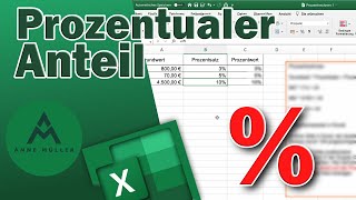 Prozentualen Anteil mit Excel berechnen [upl. by Suolevram]