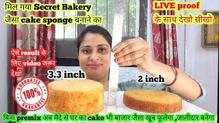 अगर आपका cake भी केवल 2 inch फूलता है तो ये bakery का secret try करो सच result देखकर चौंक जाओगे [upl. by Amar]