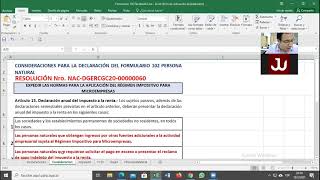 Impuesto Renta Personas Natural Microempresas y IRU Bananero [upl. by Noyart]