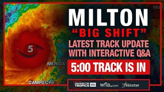 BREAKING quotBIG SHIFTquot IN TRACK Hurricane Miltons New Cone with Live QampA  Tracking the Tropics [upl. by Jessika]