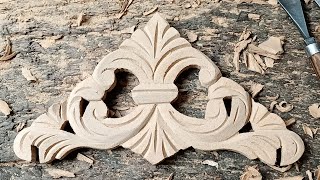 Mdf wood carving flower ¥ easy wood carving flower •• Antique modern furniture [upl. by Wrdna]