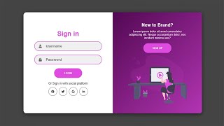 Responsive Sign In amp Sign Up Form Using HTML amp CSS amp JS  Login amp Registration Form [upl. by Mahmoud]