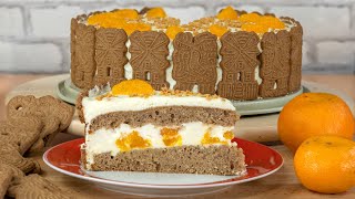 Spekulatius Mandarinen Torte  ohne Zucker ohne Butter  Adventstorte  leichtes Rezept so lecker [upl. by Issac]