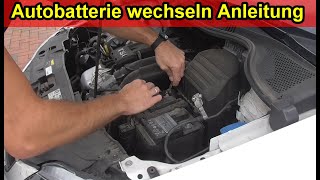 Autobatterie wechseln Anleitung  Autobatterie anschließen  abklemmen amp anklemmen Reihenfolge [upl. by Australia674]