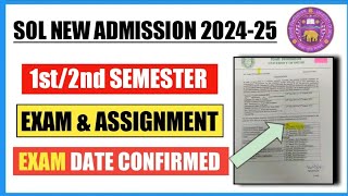 Du Academic Calendar Released 2024 II Sol Exam amp Assessment date Confirm II SOL I REGULAR I NCEWB [upl. by Ainafets855]