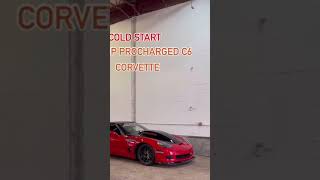 2000 hp procharged c6 chevy corvette cold start [upl. by Erdnaek]