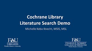 Cochrane Library Literature Search Demo [upl. by Bonney]