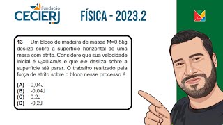 Questão 13 Física Vestibular CEDERJ 20232 [upl. by Idalina]