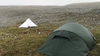 Hyperlite Mountain Gear Ultamid 2 in hard wind in Sarek [upl. by Dolora]