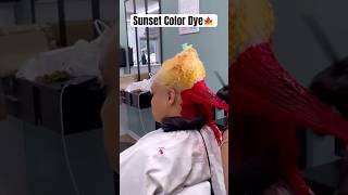 Sunset Color Hair Dye🌅Stunning Color  BleachedSilk Press amp Layer Cut Tutorial Ftulahair [upl. by Hilde]