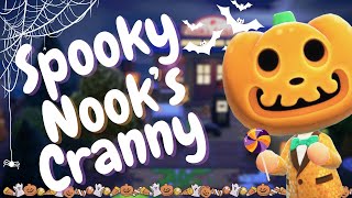 NOOKS CRANNY IS NOW A SPOOKY GAS STATION  HALLOWEEN TOWN ISLAND  ANIMAL CROSSING NEW HORIZONS [upl. by Keppel]