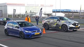 VW Golf 7 R vs BRABUS GLE63 S AMG vs Nissan GTR Switzer P800 [upl. by Ynwat54]