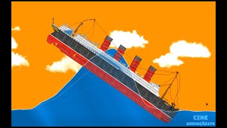 RMS Mauretania ship going through giant wave in Floating Sandbox simulator [upl. by Ahtinak]