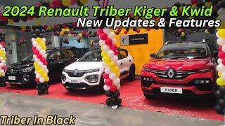 2024 Updated Renault Triber Kiger amp Kwid Walkaround ❤️ New Updates amp Features Triber Black Colour [upl. by Walsh]