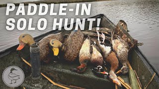 LOUISIANA PUBLIC LAND Duck Hunting  Solo Pirogue Hunt [upl. by Anirdnaxela454]