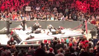 Live Reaction Braun Strowman amp Big Show Collapse Ring  WWE RAW 4172017 Live in Columbus Ohio [upl. by Hakon]