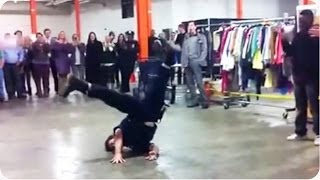 NYPD Cop Tears it Up  Street Performer Break Dance BATTLE [upl. by Porche]