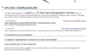 RapidShare Datei Uploaden Downloaden und Löschen [upl. by Mazlack195]