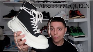 ALEXANDER MCQUEEN Black Tread Slick High Sneakers Oversized Boots Review [upl. by Samaria]