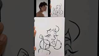 An easy technique for drawing caricature hair 🎨🖌️ art drawing caricature [upl. by Heymann]