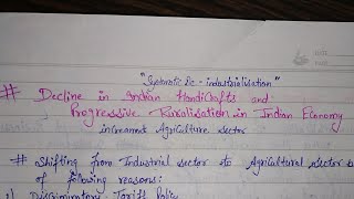 5  Decline in handicraft amp Progressive Ruralisation in india  systematic deindustrialisation [upl. by Nahtaj]