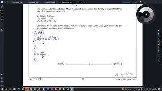 PHYSICAL QUANTITIES amp MEASUREMENT Paper2 Qs Part 03  A LEVEL PHYSICS 9702 [upl. by Lemcke162]