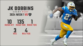 JK Dobbins Week 1 Replay Every Run Target and Catch vs Las Vegas Raiders [upl. by Kenrick]