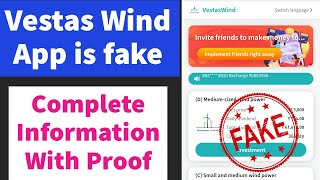 Vestas Wind App Real Or Fake  Vestas Wind App Review  Vestas Wind App is fake  New Earning App [upl. by Nedyarb]